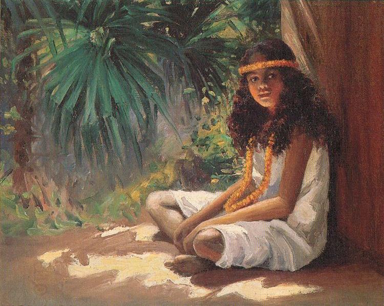 Helen Thomas Dranga Portrait of a Polynesian Girl China oil painting art